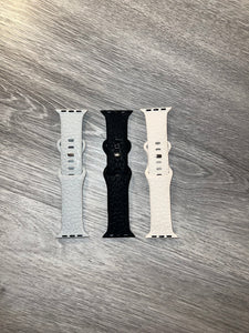 Cream Leopard Engraved 38mm 40mm & 41mm Silicone Apple Watch Bands