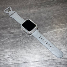Load image into Gallery viewer, Gray Leopard Engraved 38mm 40mm &amp; 41mm Silicone Apple Watch Bands