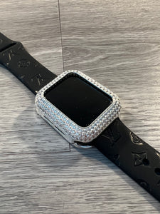 Silver 41mm Bling Apple Watch Case Bezel