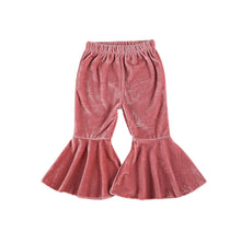 Load image into Gallery viewer, Pink Velvet Flare Bell Bottom Pants