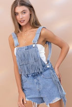 Load image into Gallery viewer, Blue Fringe Studded Overalls