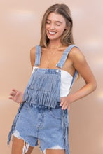 Load image into Gallery viewer, Blue Fringe Studded Overalls
