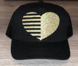Striped Heart Hat