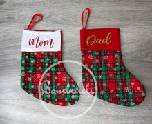 Load image into Gallery viewer, Mini Snowflake Christmas Stocking