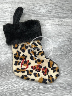Mini Leopard Christmas Stocking