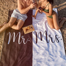 Load image into Gallery viewer, Mr &amp; Mrs Beach Towel