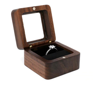 Wood Single Seat Wedding Ring Box