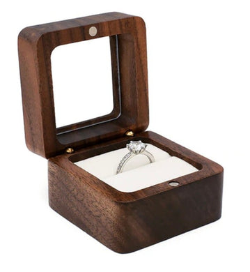 Wood Single Seat Wedding Ring Box