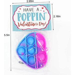 Heart Pop It Valentines Keychains