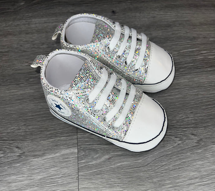 Silver Glitter Baby Shoes