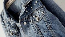 Load image into Gallery viewer, Wifey Pearl Denim Jacket