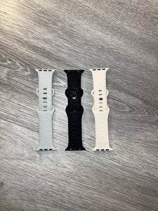 Leopard Engraved 42mm 44mm & 45mm Silicone Apple Watch Bands