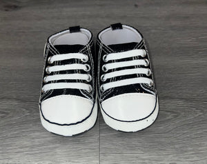 Black Glitter Baby Shoes