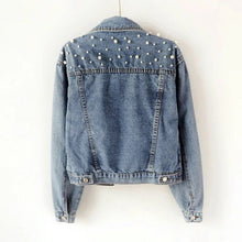 Load image into Gallery viewer, Wifey Pearl Denim Jacket