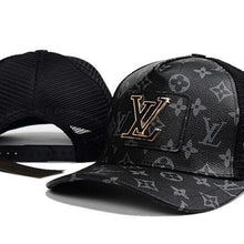 Load image into Gallery viewer, Black Repurposed LV Trucker Hat